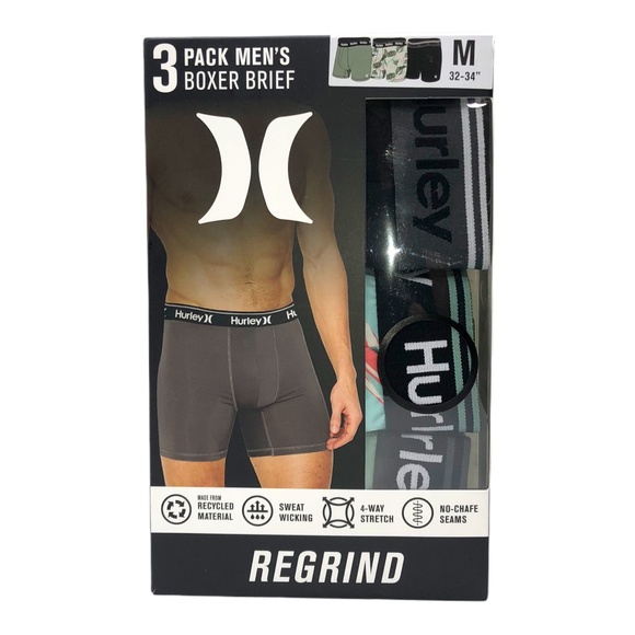 Hurley Men's Boxer Brief 3pk Regrind - Picture 1 of 4